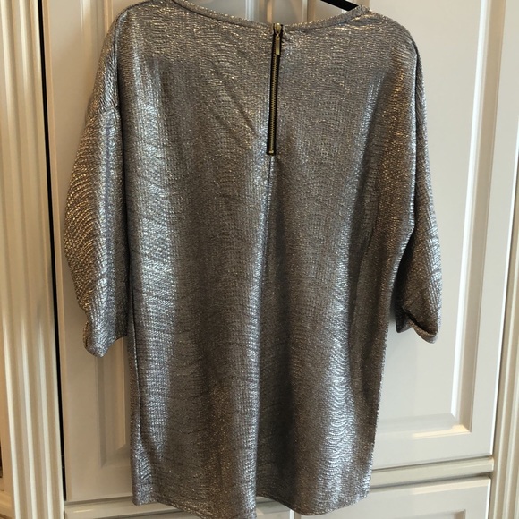 🇫🇷Lior Paris Silver Sparkling Lurex back gold zipper pleated pinned sleeves - Picture 4 of 12